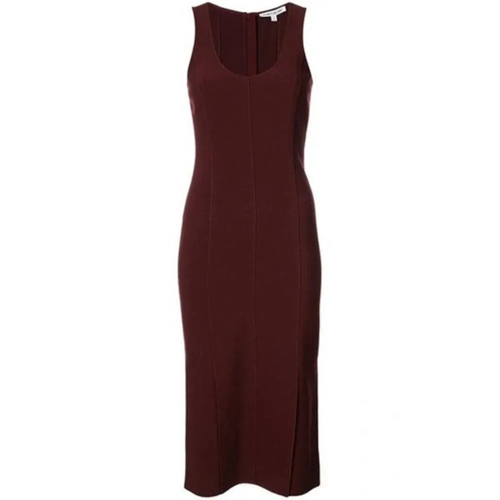 NEW Elizabeth and James Mireille Scoop Neck Sleeveless Ponte Burg Midi Dress 4 - Image 5