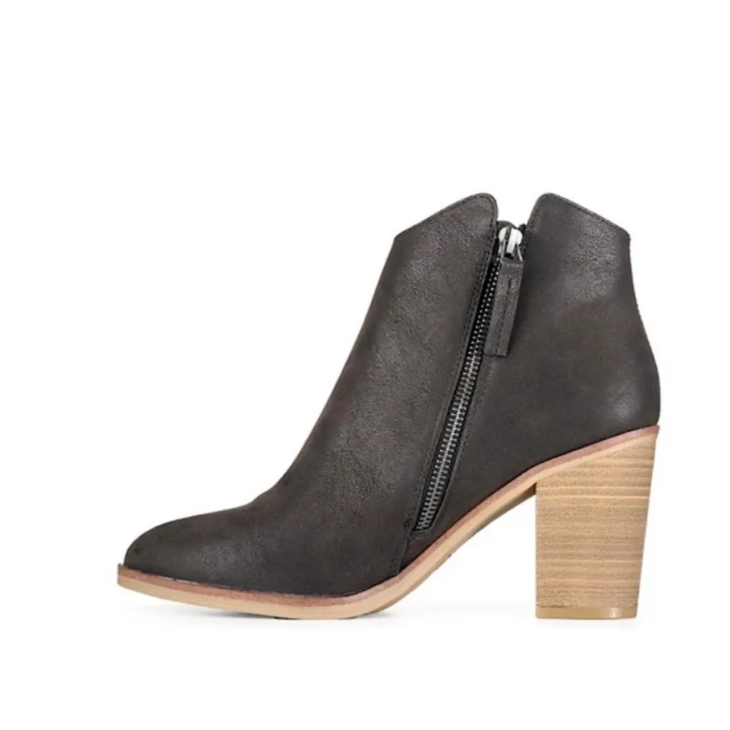 MIA Barby Bootie Black Brushed Block Heel Ankle Boots Size 9‎ - Image 3