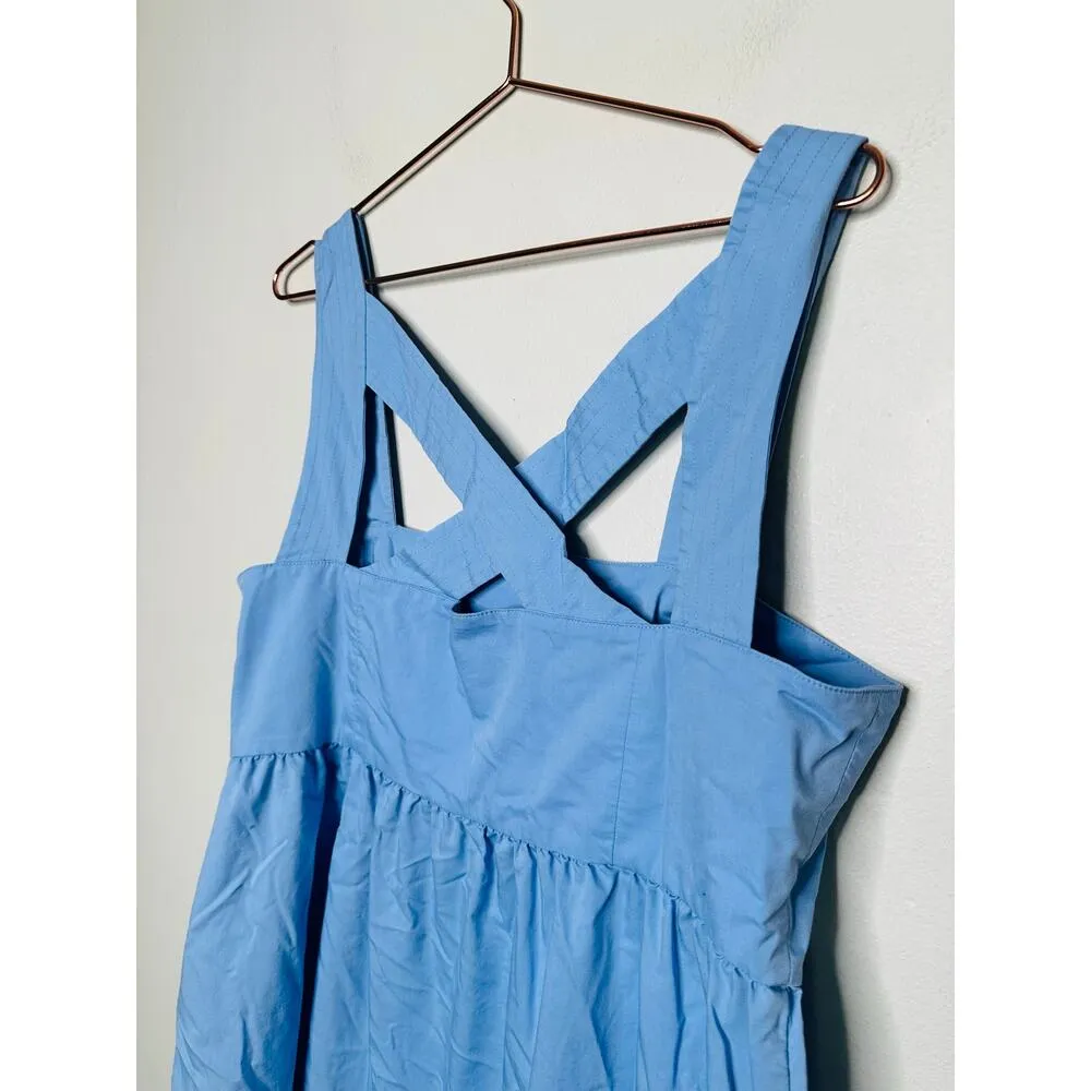 BOSS Women's Blue Square Neck Sleeveless Relaxed Fit Davaca Dress Size US 12 - Image 9