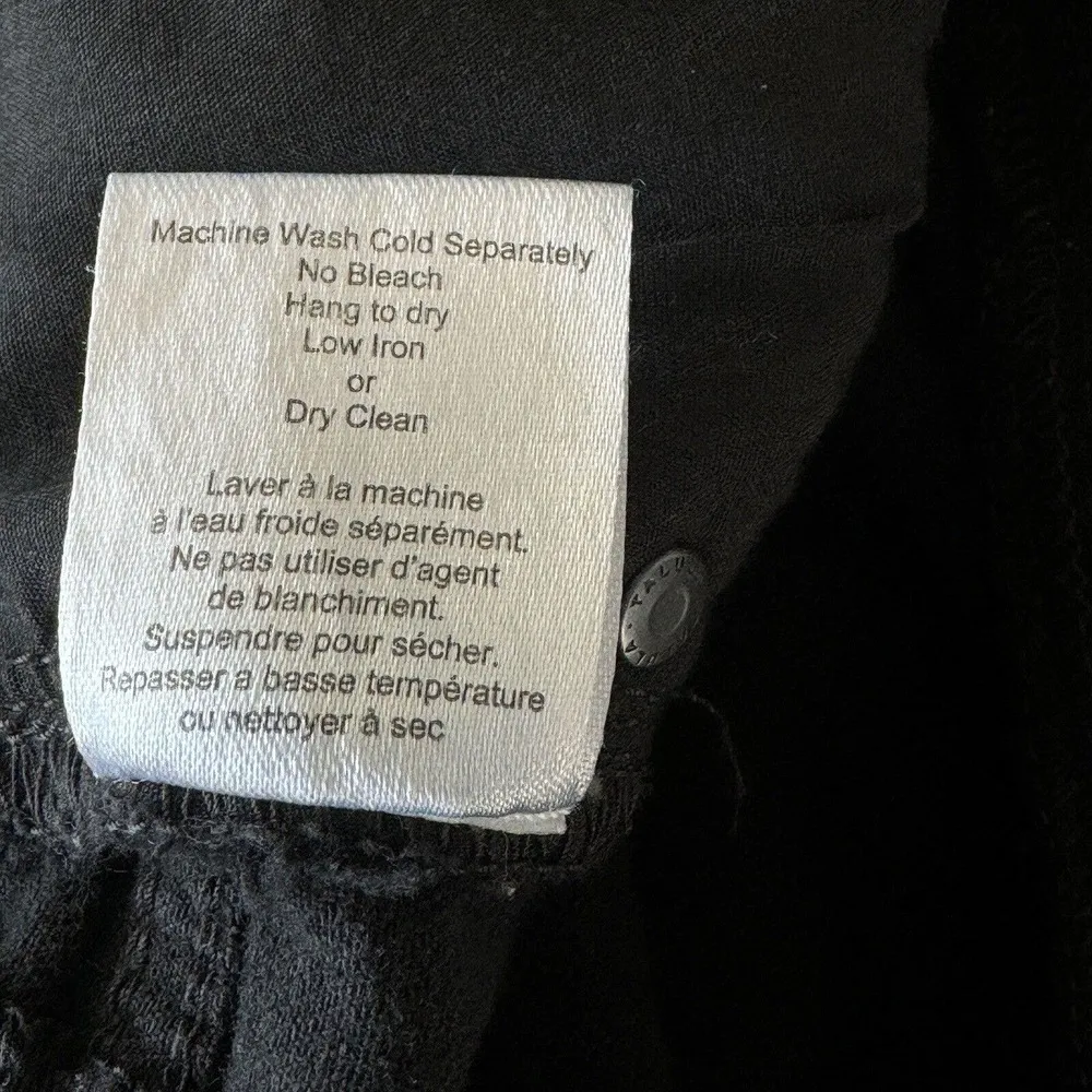 Talulu Aritizia SZ 25 Jean Shorts High-Rise Zip-Fly Frayed Hems Pockets Black - Image 7