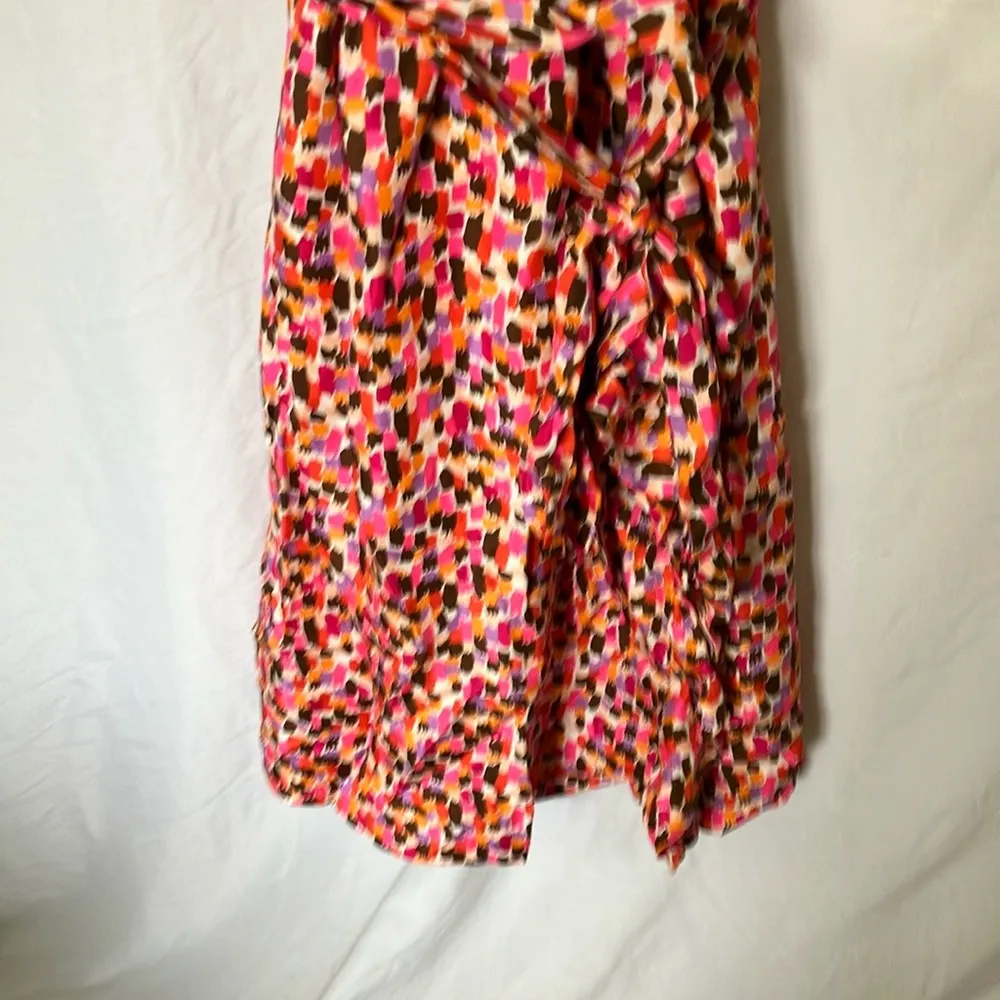 Kate Spade: Colorful Ruffle Wrap Dress- Midi- Silk- 4 - Image 4