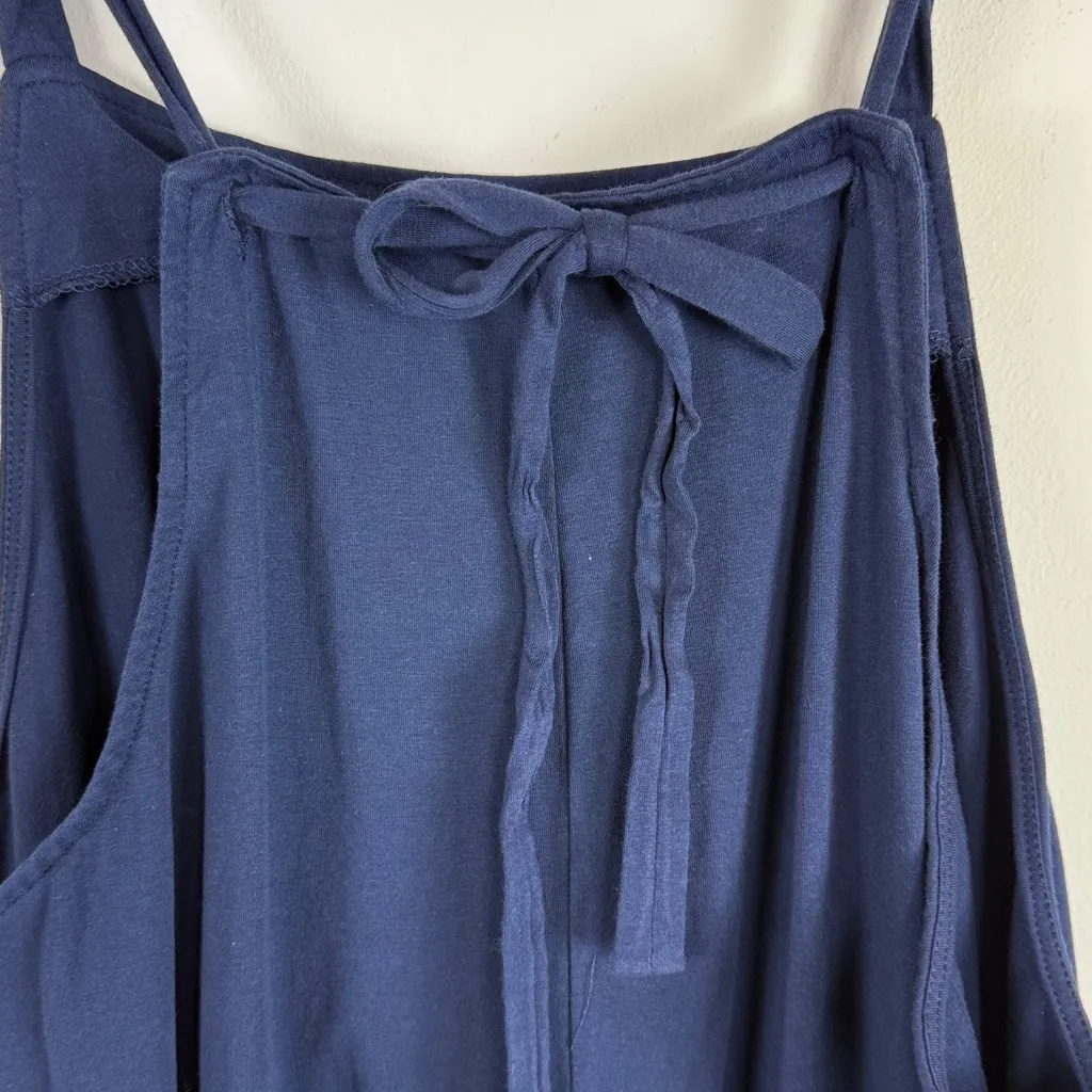 Quince‎ Organic Cotton Maternity Jumpsuit Adjustable Straps Navy Blue Size XL - Image 8