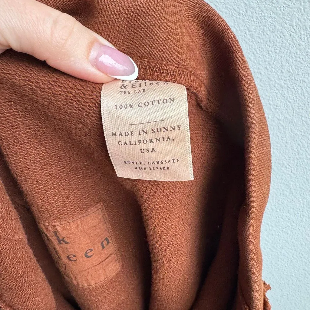 FRANK & EILEEN Size XS Eamon Patch Pocket Jogger Sweatpants Pants Brown Cotton - Image 5