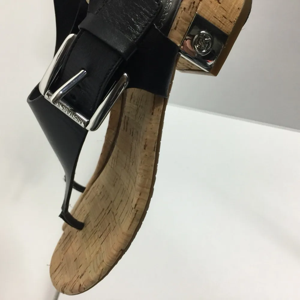 Michael Michael Kore London Thong Black Sandals Size 5.5 - Image 14