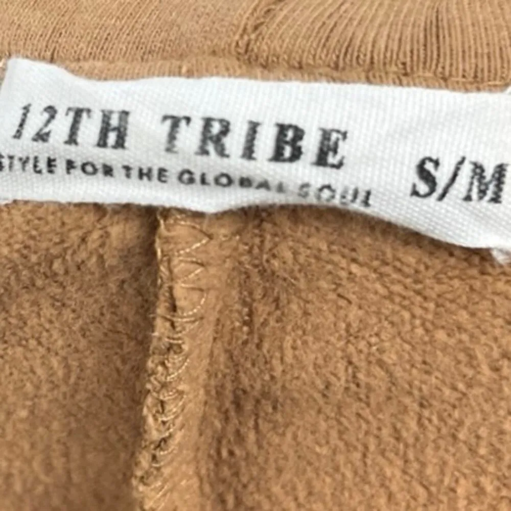 12th Tribe Oakley Women's Brown Pleated Pockets Mini Lounge Sweat Shorts Sz S/M - Image 4