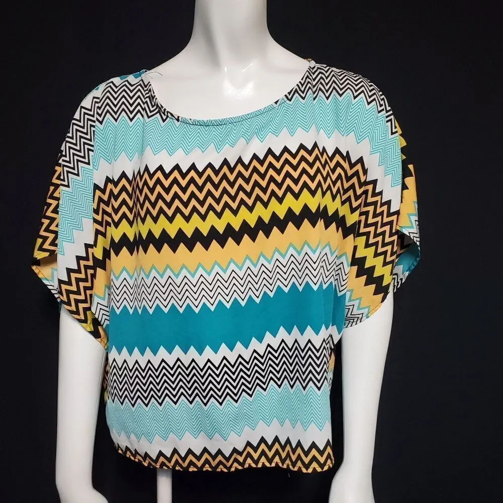 Buttons  Chevron Top with Back Zipper (M) - Image 2
