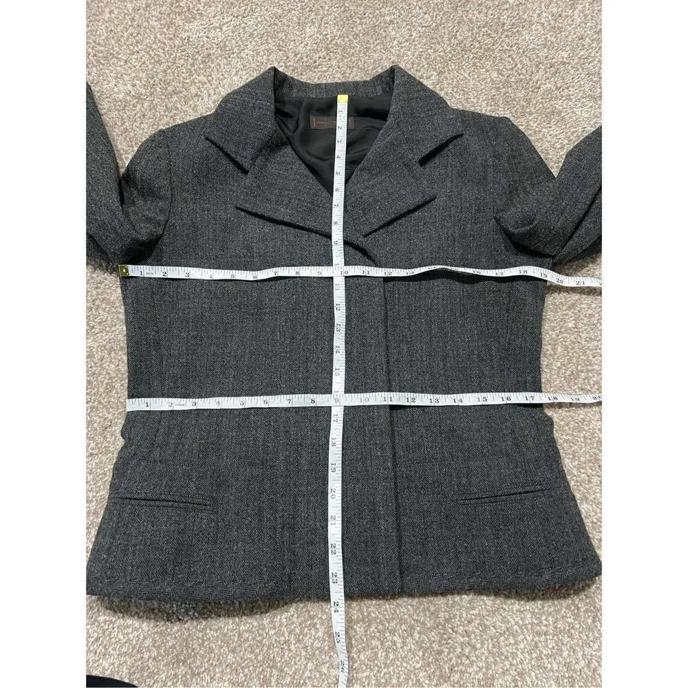 Narciso Rodriguez Italy Black/Grey Wool blend Blazer Jacket size 8 Black - Image 9