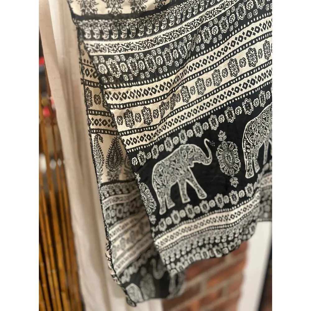 Boho Kimono Tribal Ethnic Coverup Black - Image 7