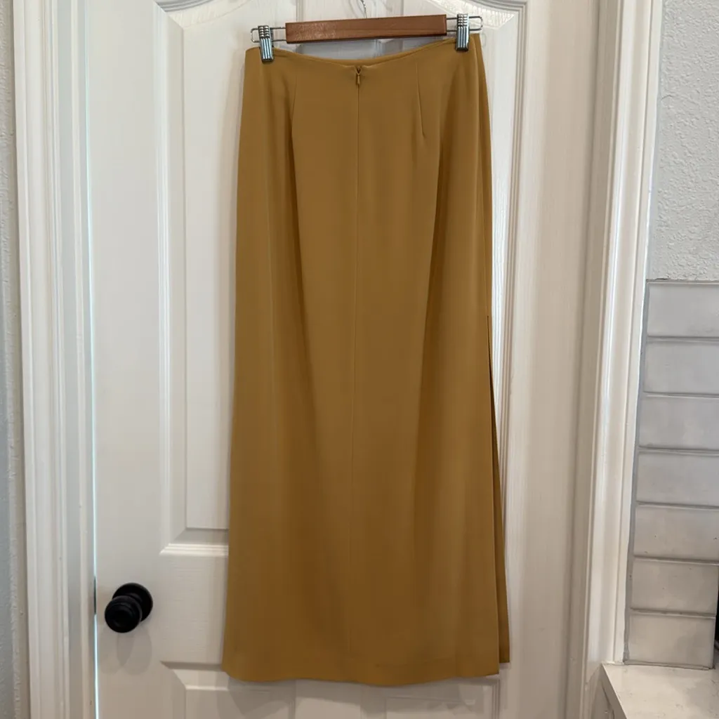Vintage mustard yellow side slit maxi skirt Size 4 - Image 5