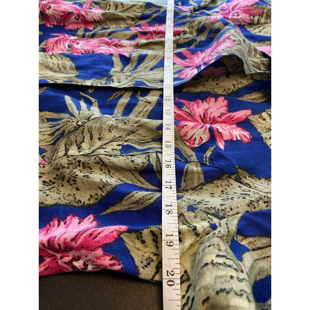 Chicos 1 Tahiti Tropis Linen Jacket Women M Button Front Side Pocket Long Sleeve - Image 9