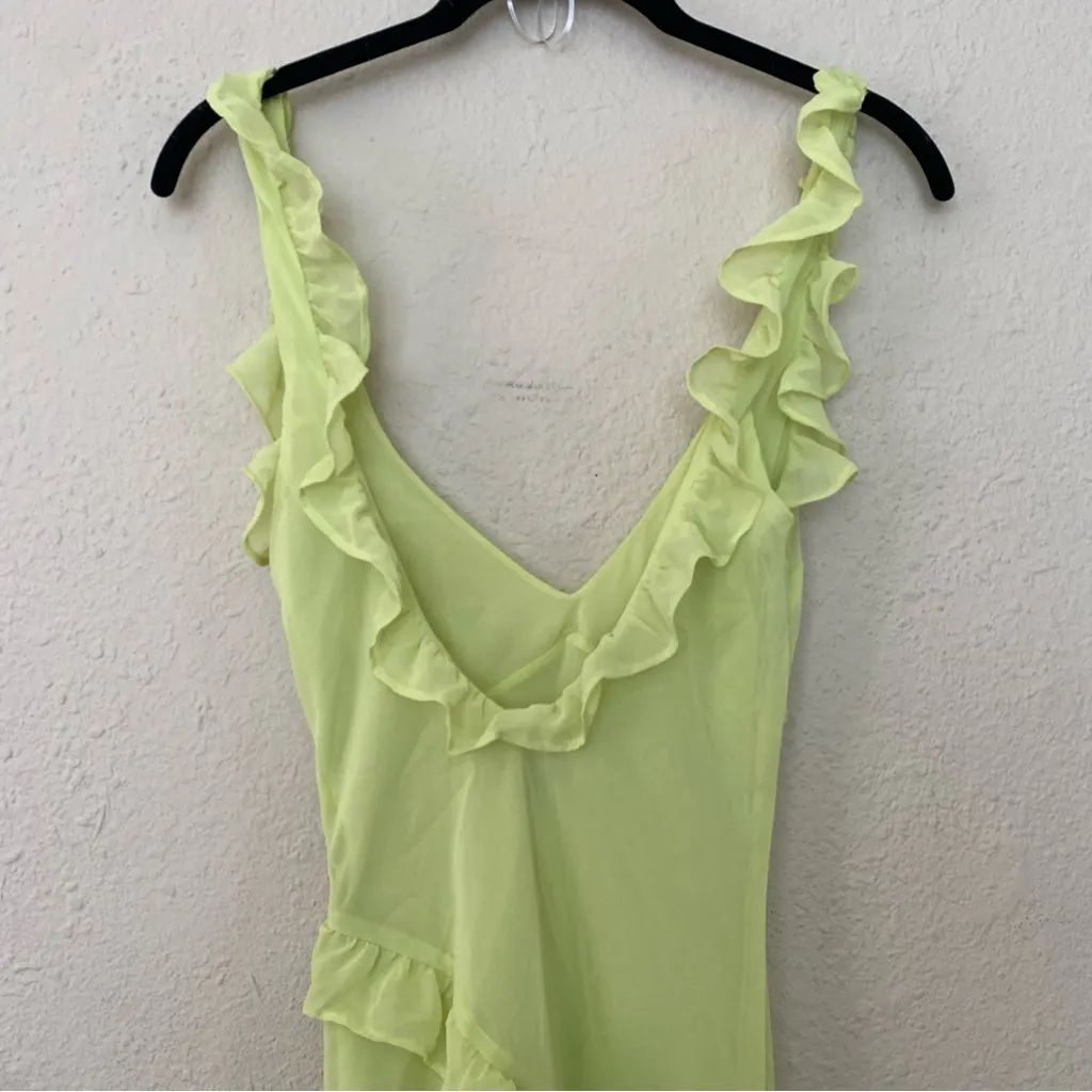 HOUSE OF‎ CB 'Pixie' Lime Ruffle Maxi Dress NWOT size XS - Image 8