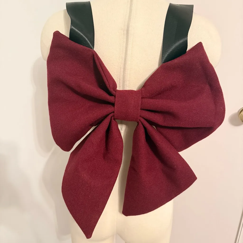 NEW Oversized Crimson Red Bow Statement Backpack - Image 5