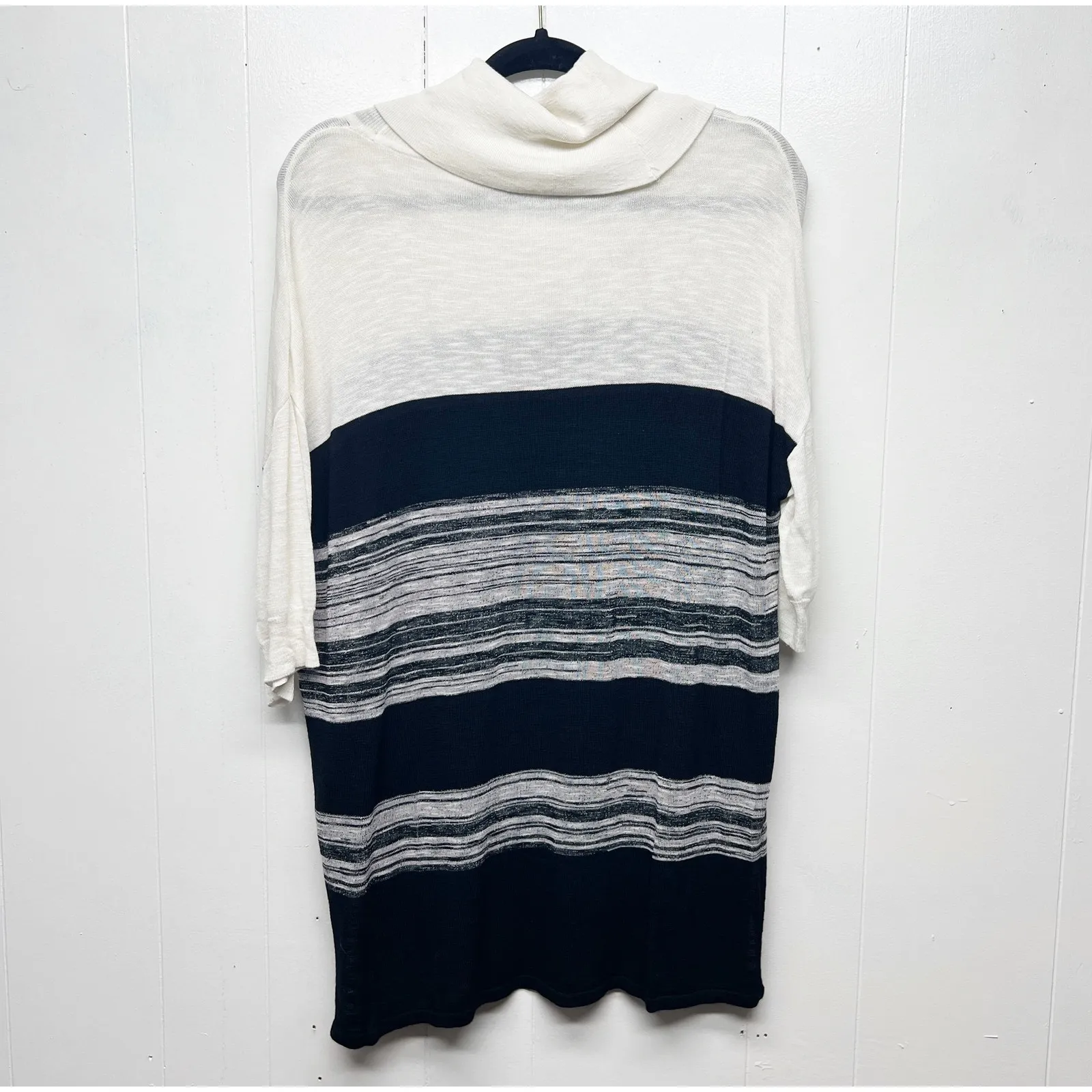 Cremieux Colorblock Cowl Neck Women's Pullover Knit Sweater Size Medium Black - Image 5