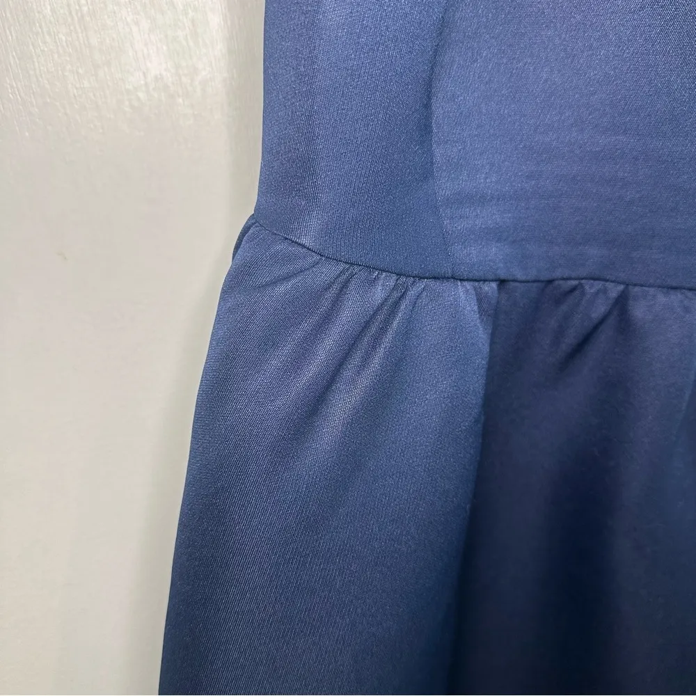 Tobi High-Neck Navy Skater Mini Dress. Medium. - Image 3