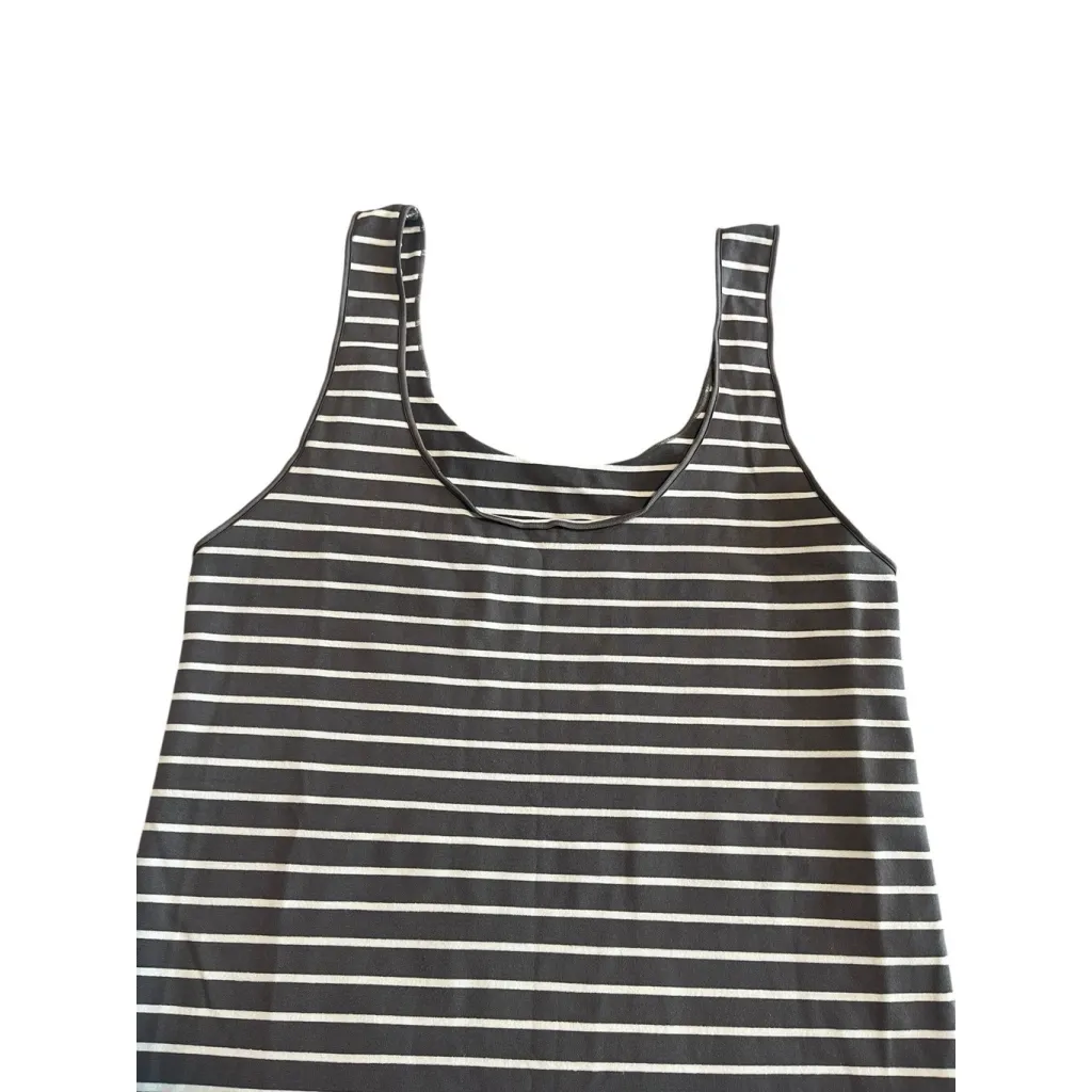 Shimera Tank Top Womens Size M Beige White Striped Sleeveless Activewear Shirt Tan Size M - Image 2