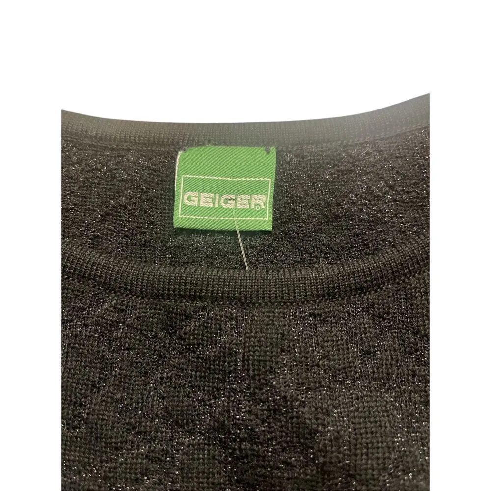 Geiger sweater vest black with subtle gold pattern sz 42 /large - Image 3