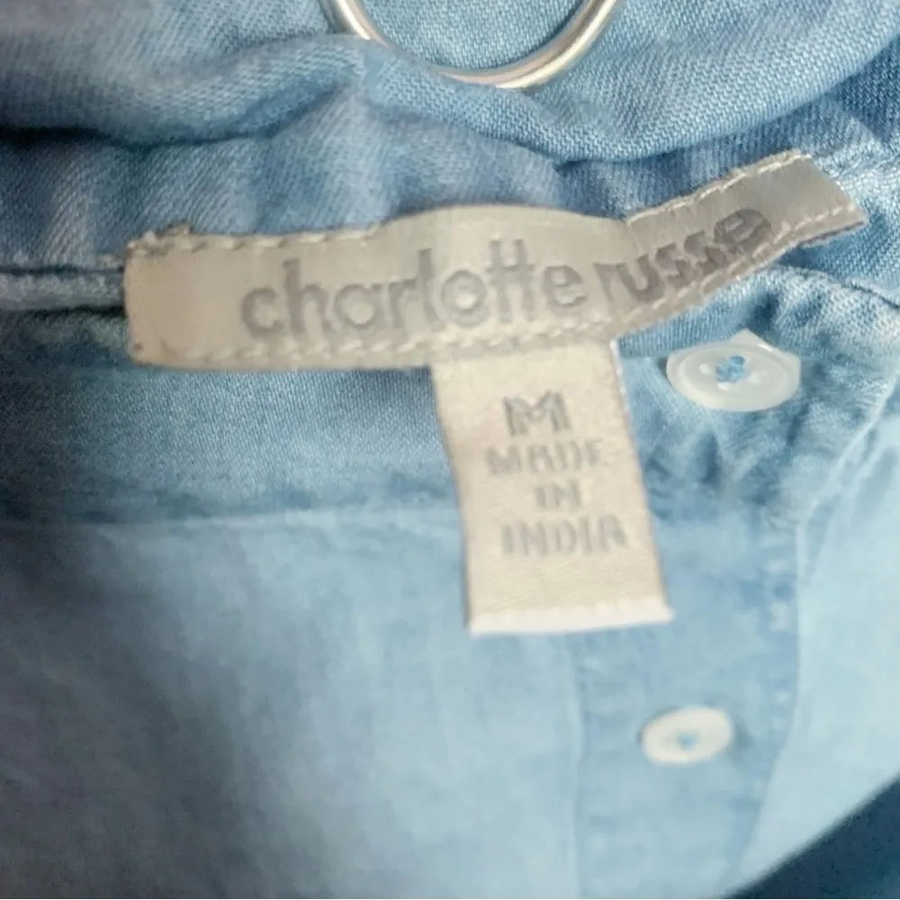 Charlotte Russe Button Front Chambray Mini Skirt Y2K M - Image 3