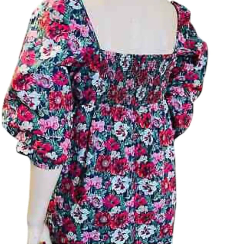 J Crew Puff Sleeve Mini Dress Liberty Fabric Poppy Amelie Floral Size 14 - Image 3