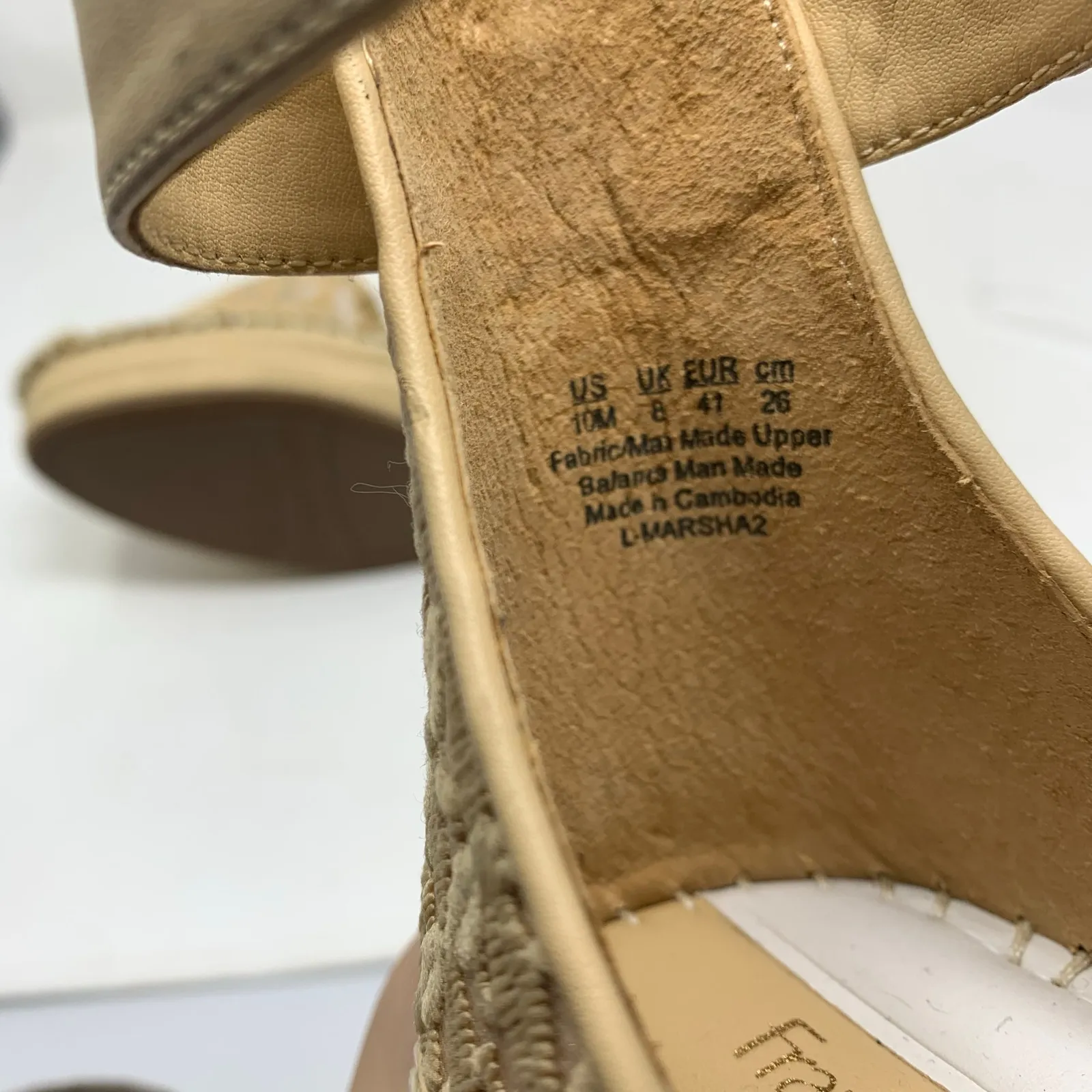 Franco Sarto Marsha 2 Tan Beige Nude Espadrilles Jute Wedge Sandal Size 10 - Image 3