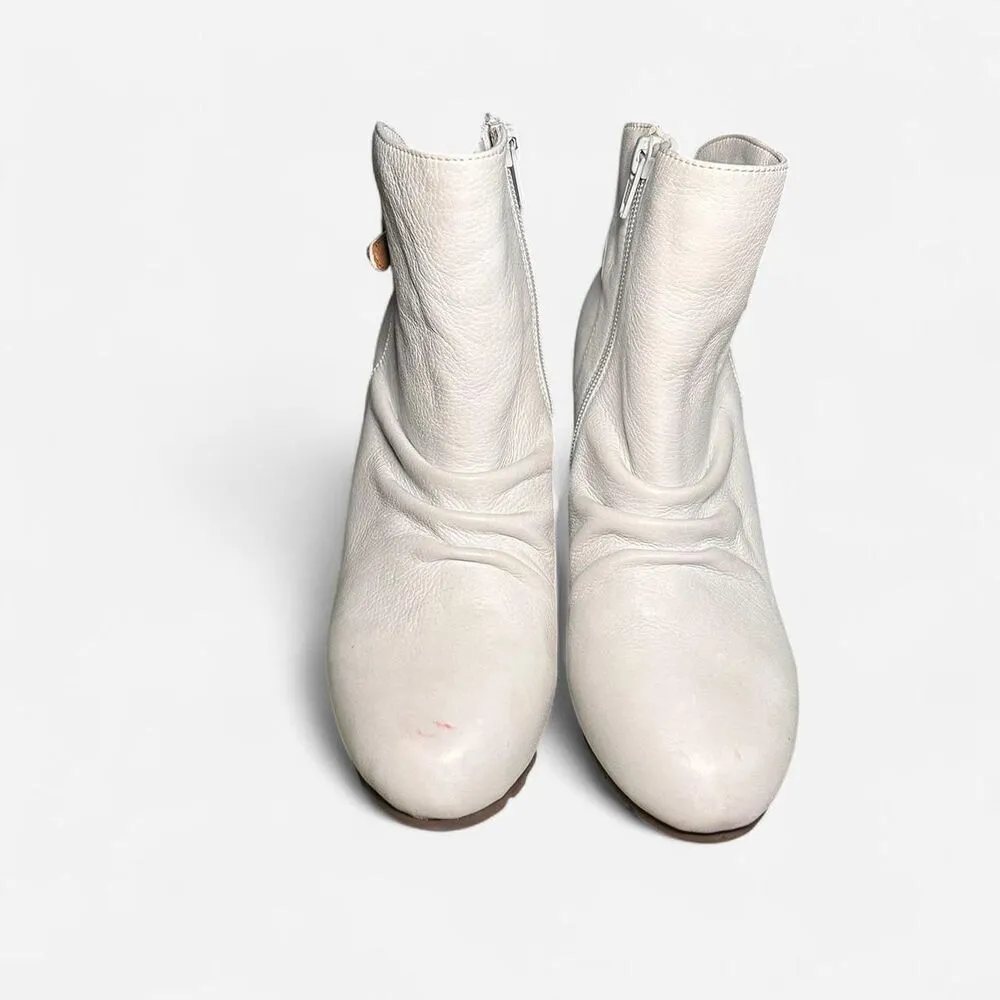 L'amour Des Pieds Pierpont White Comfy Wooden block heeled boot sz 7 - Image 4