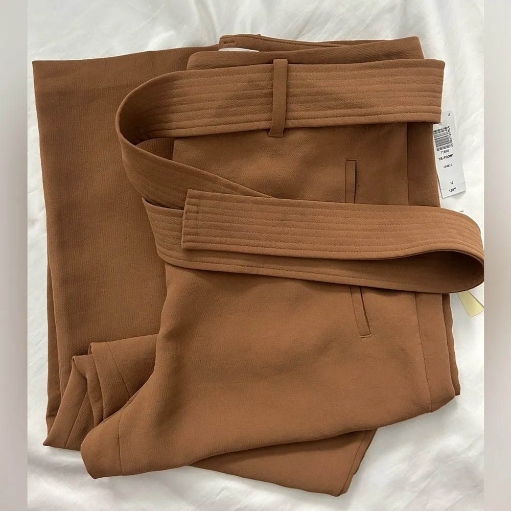 Aritzia | Wilfred tie front ankle pant in saville Tan Size 12 - Image 7