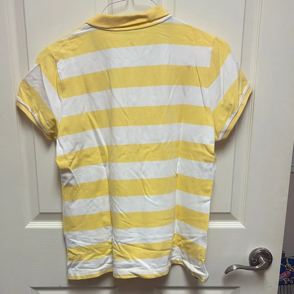 Nautica Yellow and White Striped Polo - Image 7