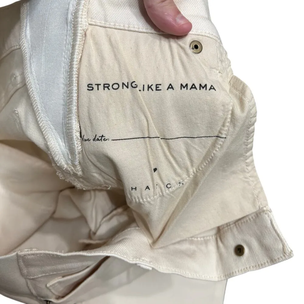 Hatch Under Belly Straight Leg Maternity Jean Vanilla White SZ 26 Free People - Image 10