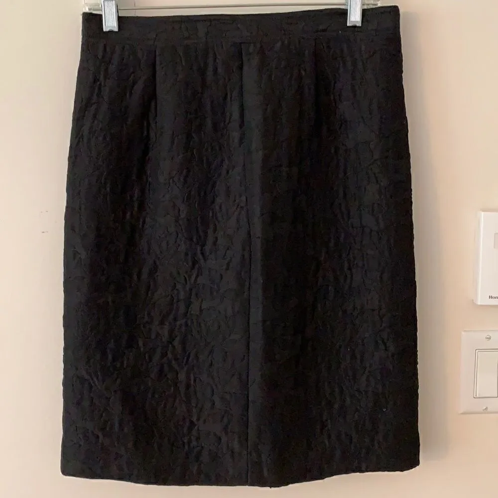 𝅺VINTAGE Valentino Miss V floral pencil skirt sz 42 Black - Image 2