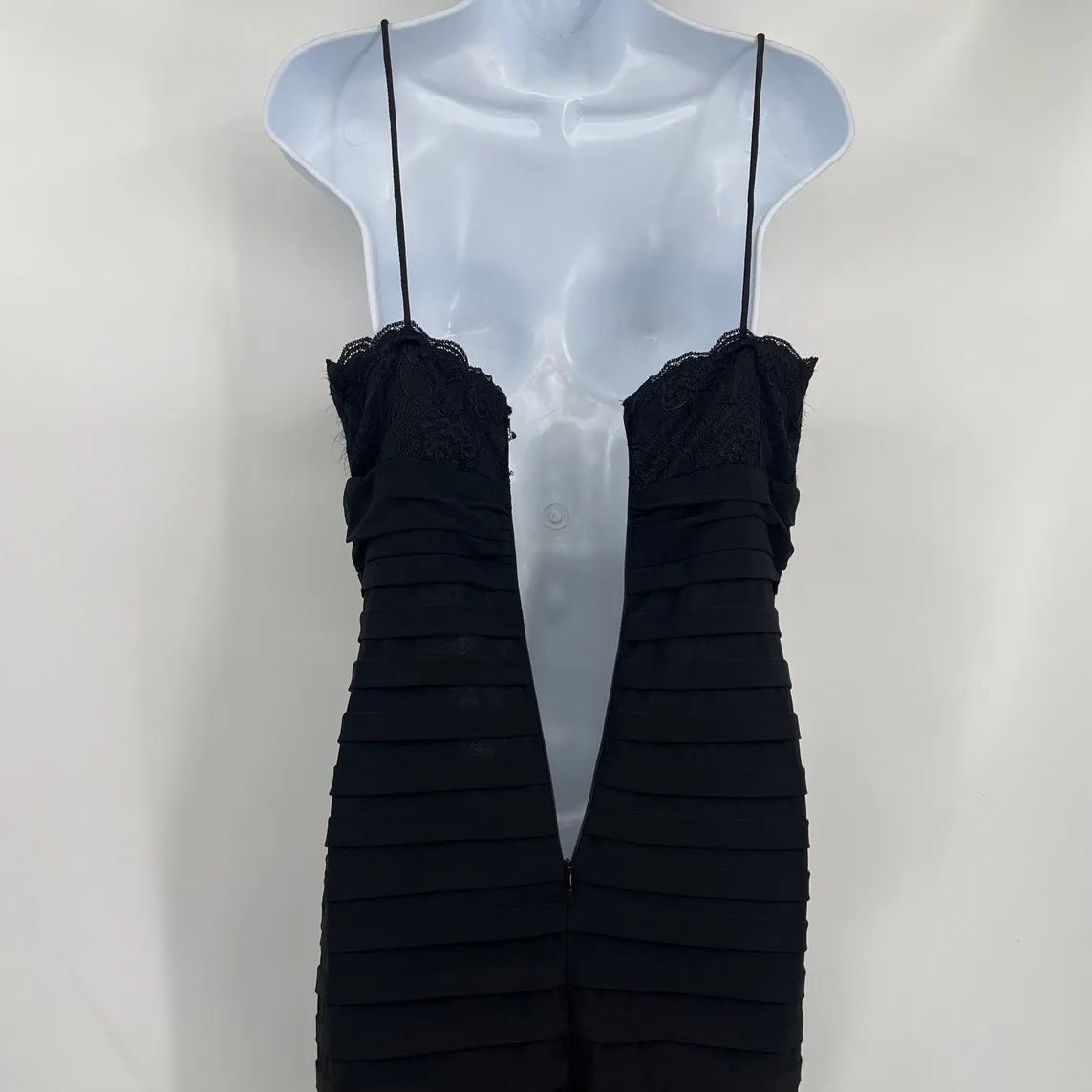 Betsy & Adam Lace Chiffon Tiered Gown Sz 8 Whimsigoth Glam Holiday Y2K Prom Gala - Image 9