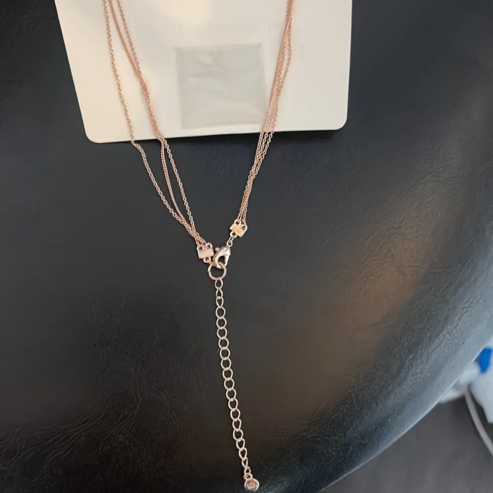 New Lauren Conrad 3 tier gold gemstone necklace set 16” - Image 3