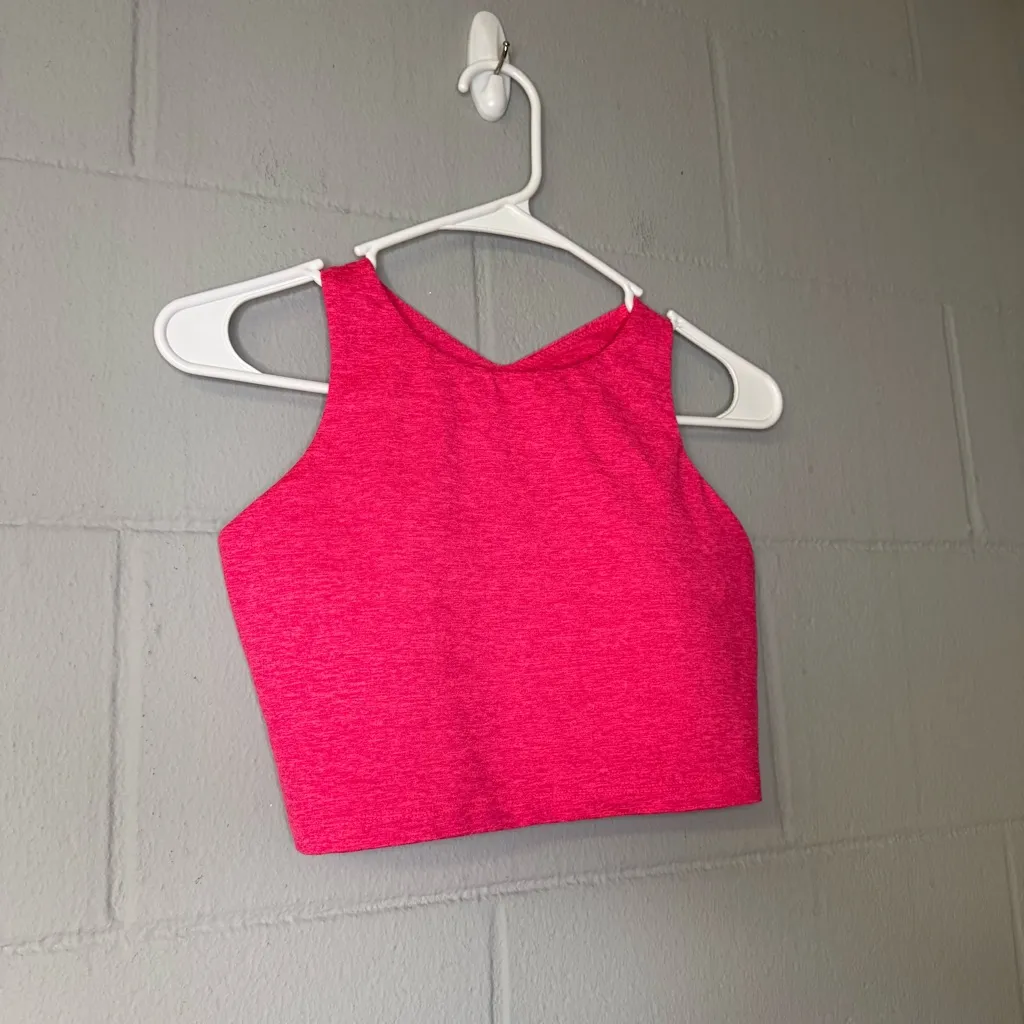 OFFLINE By Aerie The Hugger High-Neck Longline Sports Bra in Pink Size Medium - Image 4