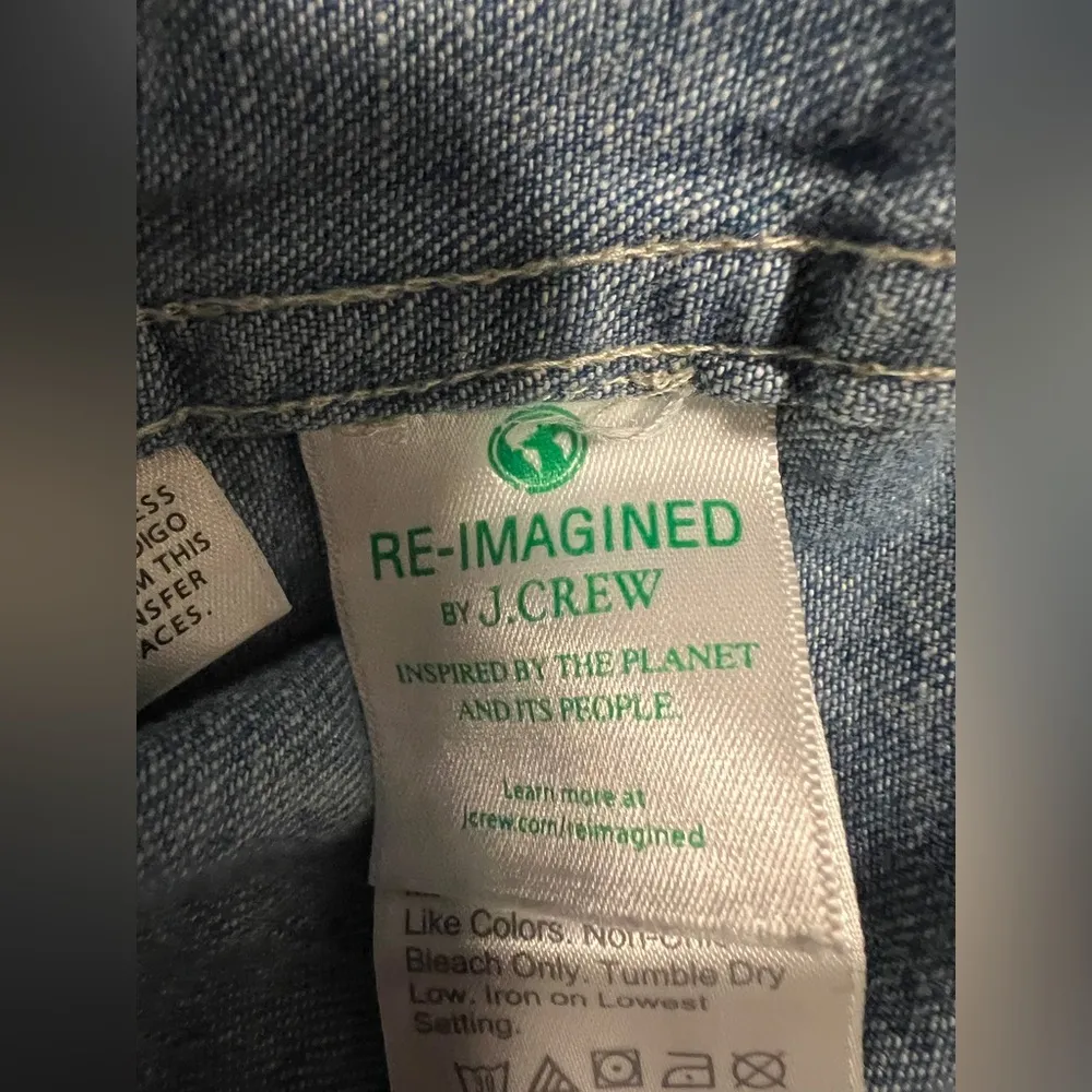 J. Crew JCrew Reimagined Western Button Down Chambray Blue Long Sleeve Pearl - Image 9