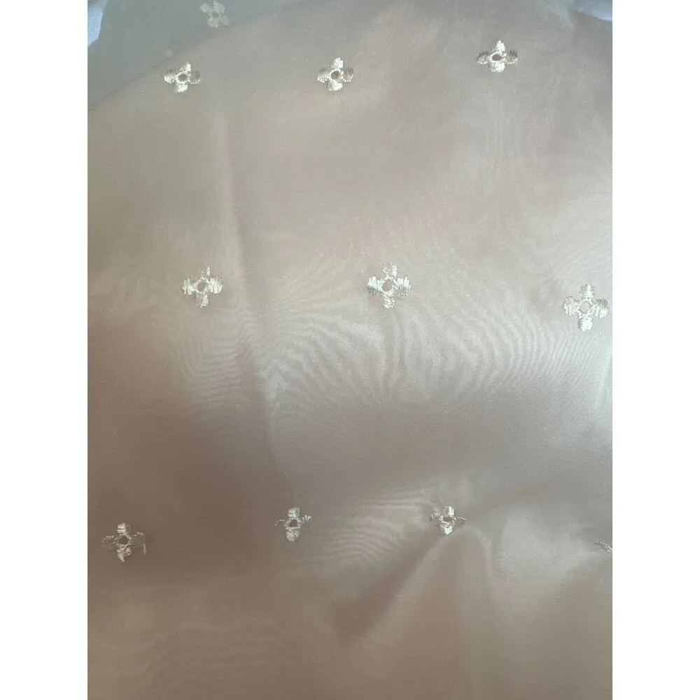 American vintage pink & white sheer eyelet bridesmaid prom maxi dress size Small - Image 10