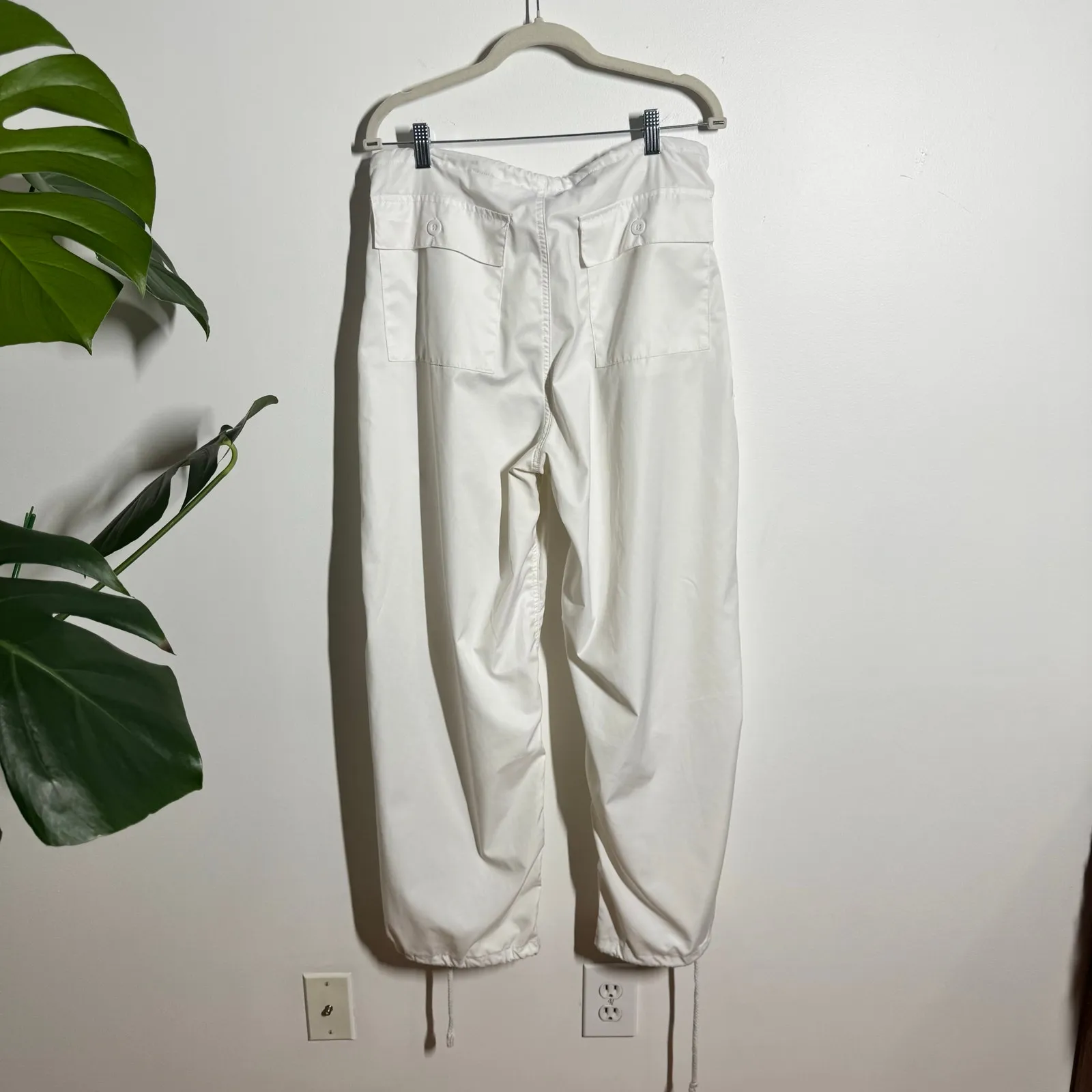 Edikted 90s TLC Nylon Baggy Oversized Jogger Pant Women XS/S White Streetwear - Image 2
