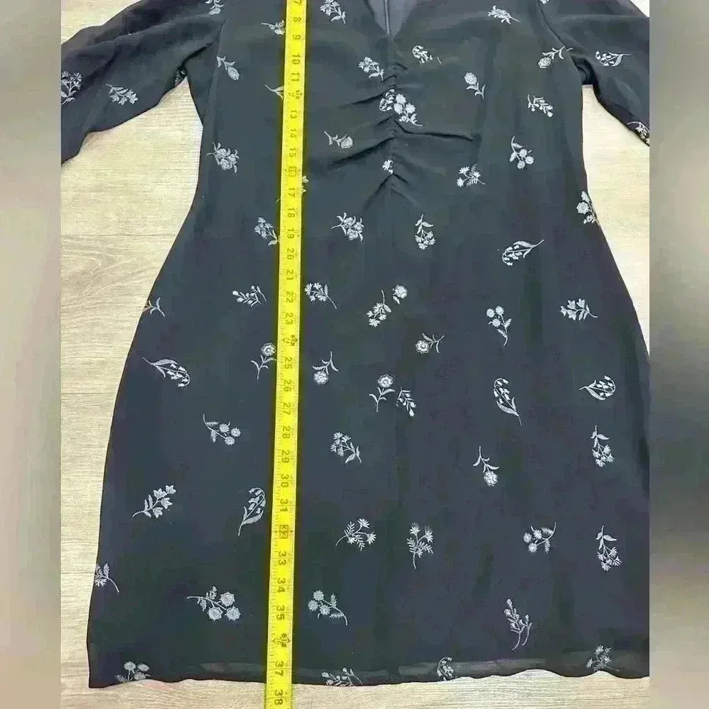 Nwt Sam Edelman black floral Long Sleeves Evening Dress Size 14 - Image 3