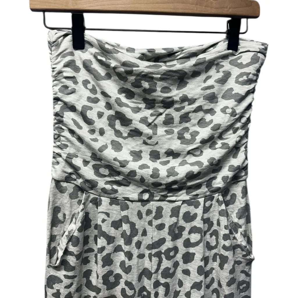 Antistar Gray Leopard Print Halter Jumpsuit Super Soft Medium - Image 6