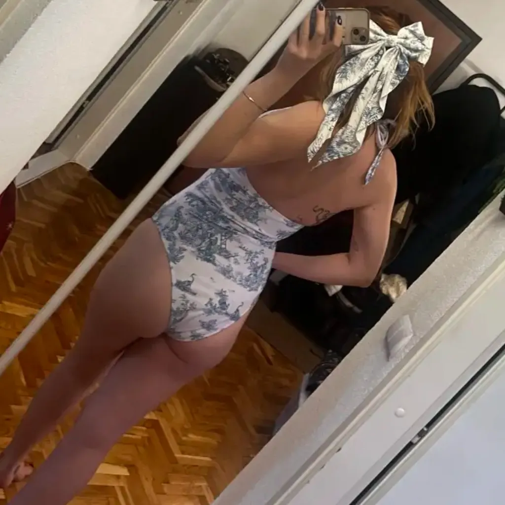 Cider Toile Print one piece swimsuit halter bow ruched de jouy grandmillenial - Image 11