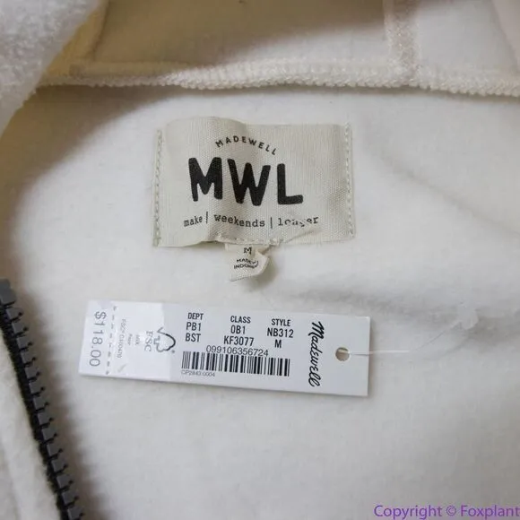 NEW Madewell MWL Betterfleece Colorblock Zip‎ Hoodie Sweatshirt, M - Image 11