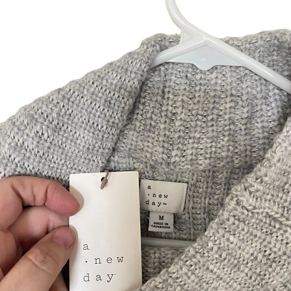 A new day NEW wool blend sleeveless sweater dress cowl neck gray medium - Image 5