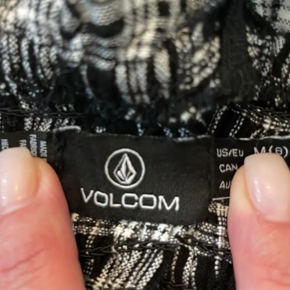 Volcom Black & White Gingham Ruche Mini Dress - Image 8