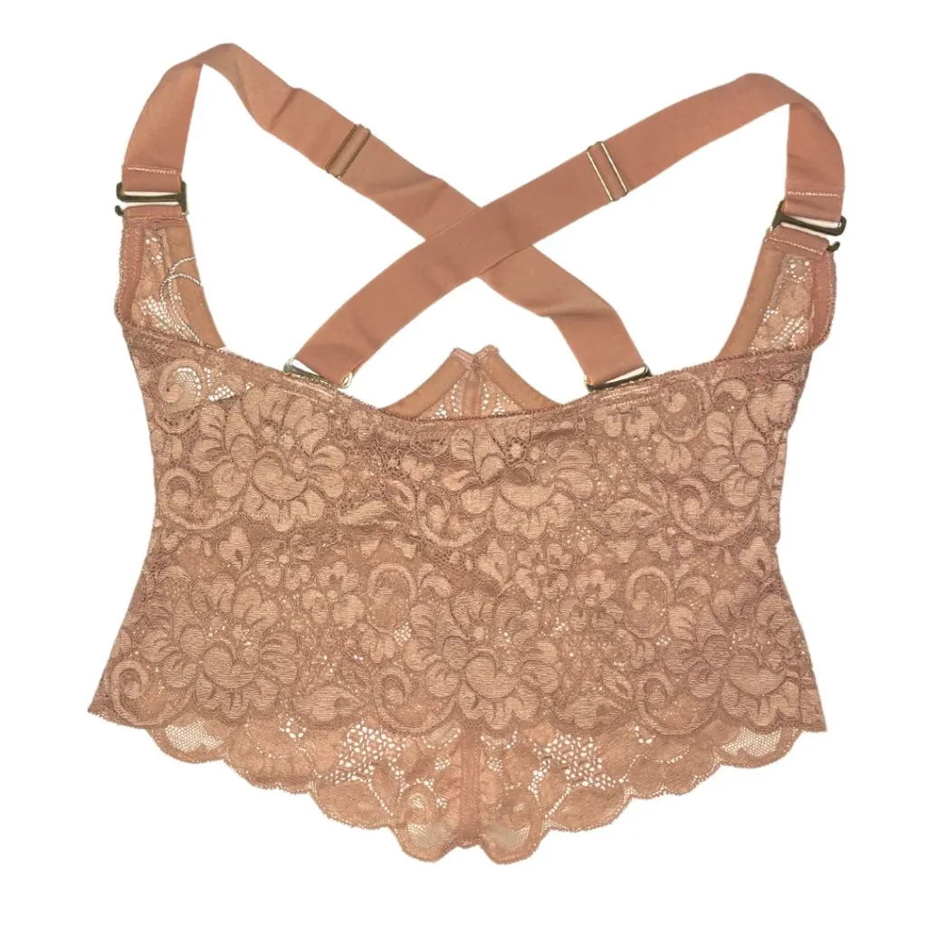 We Are HAH | Revolve Busta Move Lace Bustier Top Copper Rose XS Pink - Image 3