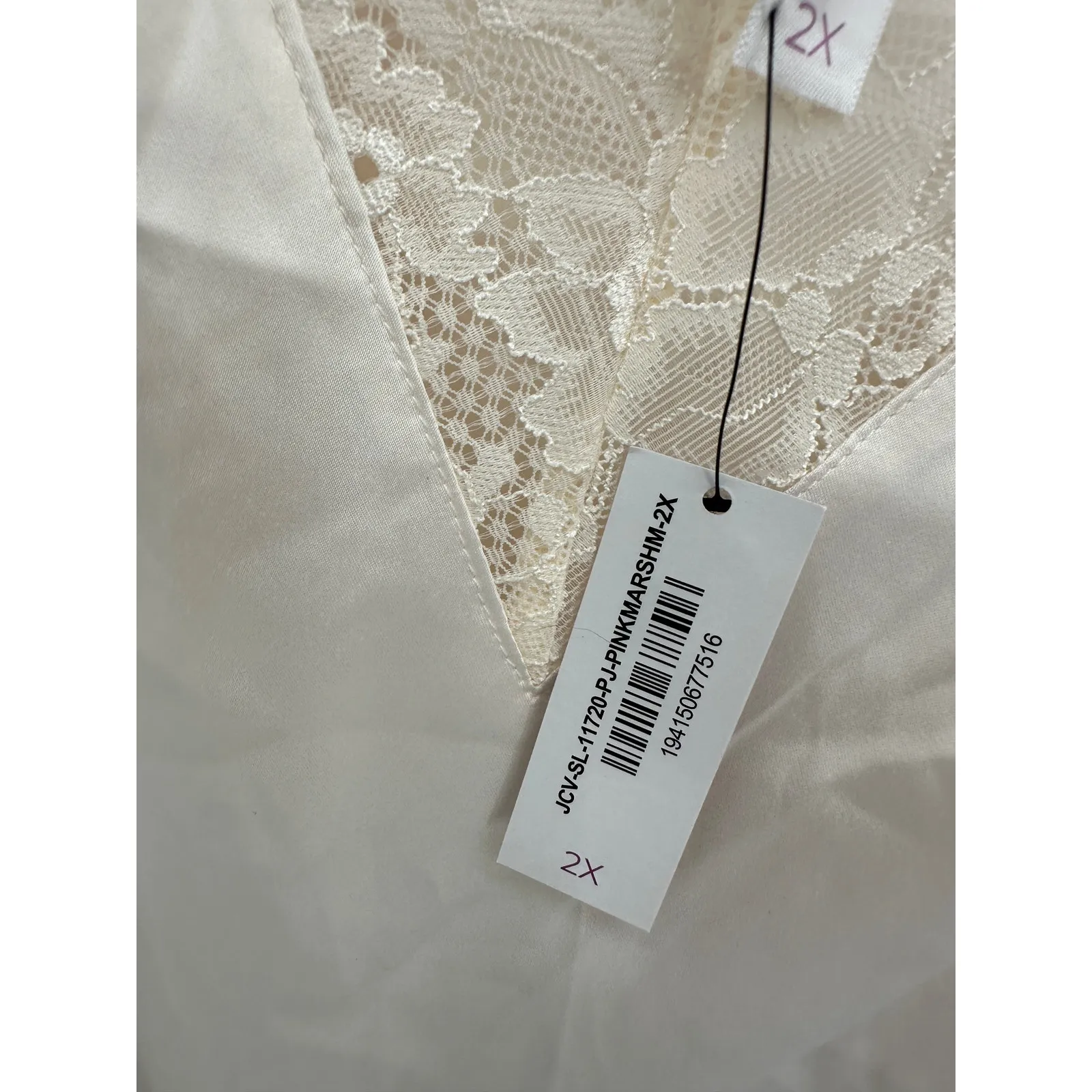 AdoreMe Womens Cream Satin Slip Tank Lace Size 2X NWT Sexy Lingerie Sleep - Image 7