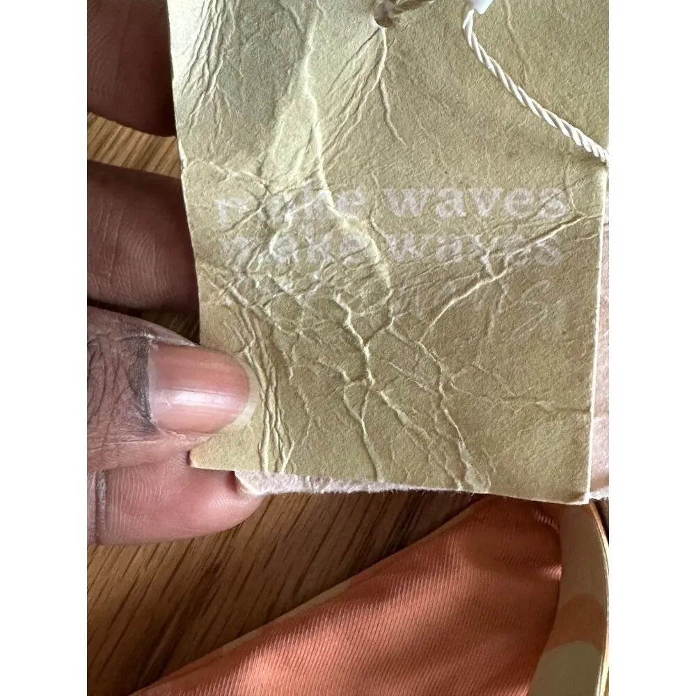 Dippin' Daisy's Eco Printed Zen Knotted Triangle Bikini Top Size S NWT Old Stock Yellow - Image 7