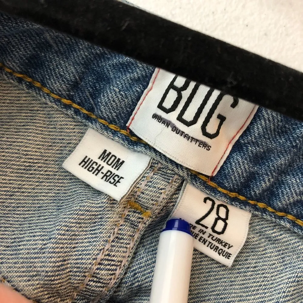 BDG Urban Outfitters Womens Mom High Rise Jeans Distressed Medium Wash 28 - Image 4