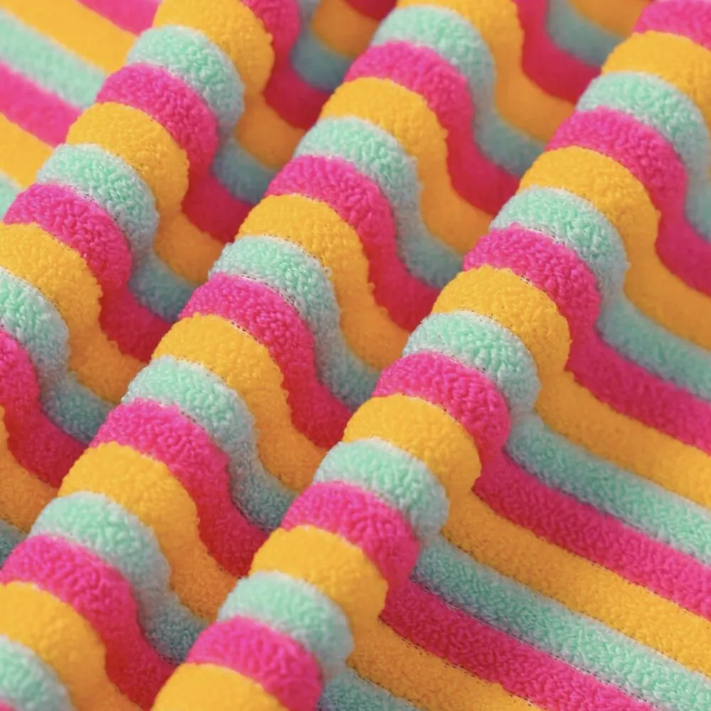 Berlook Plush Texture Stripe Halter Bikini Top and bottom 56 Yellow Size M - Image 13