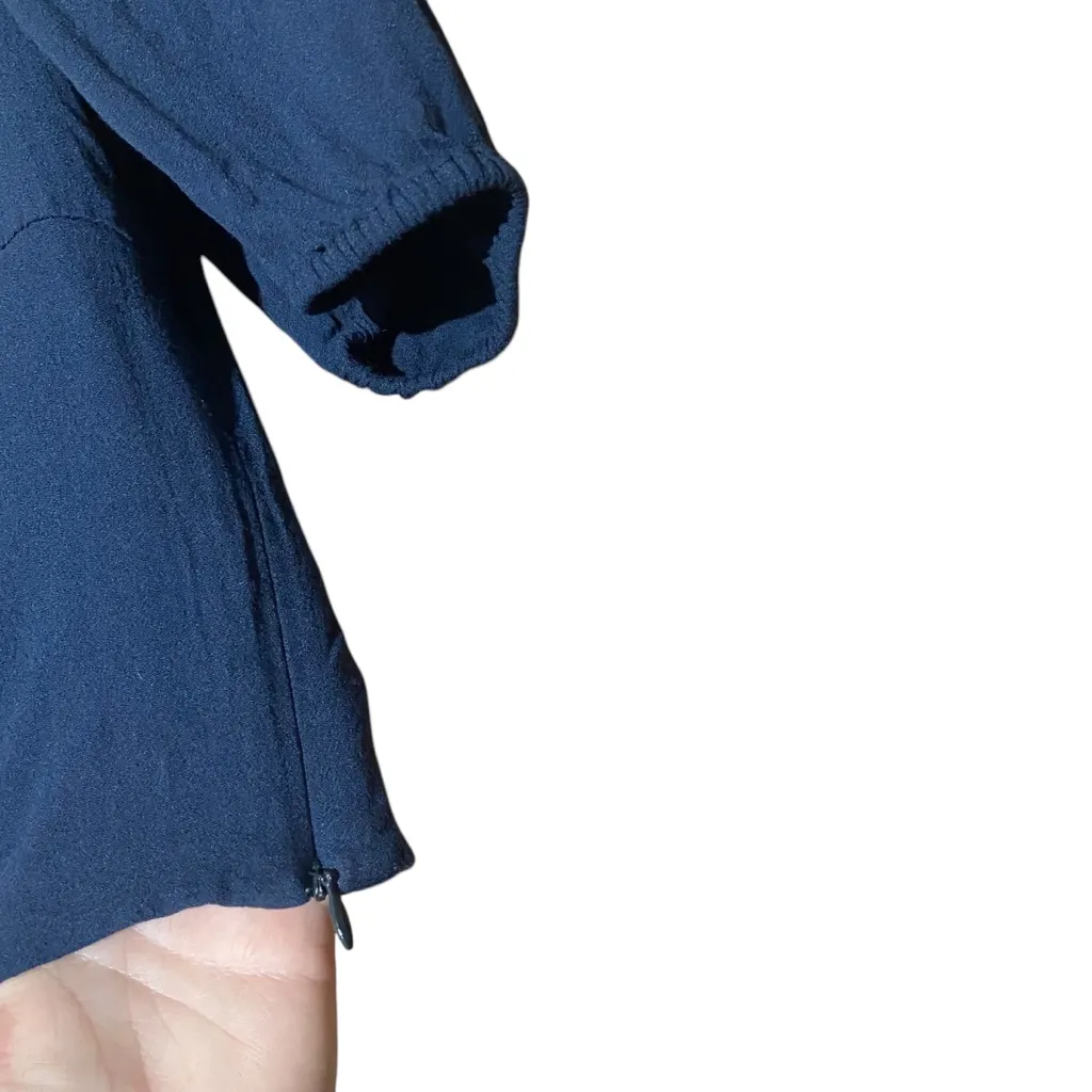 Aritzia Wilfred Navy Puff Sleeve Cropped Top‎ Size Small - Image 7