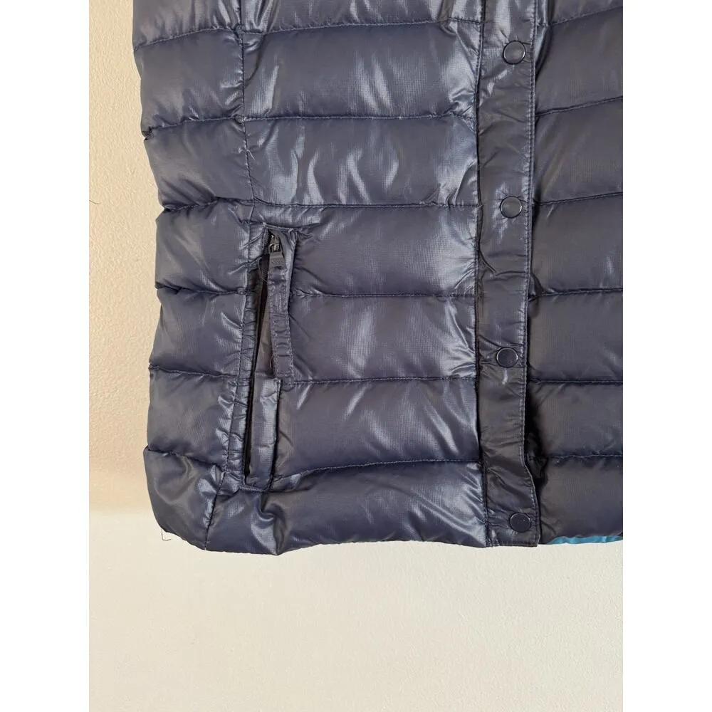 Gap Puffer Vest Down Fill Full Zip Snap Closure Navy Blue Womens Size Small - Image 5