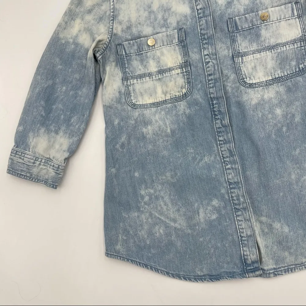 7 For All Mankind Bleached Denim Chambray Shirt‎ XS - Image 6