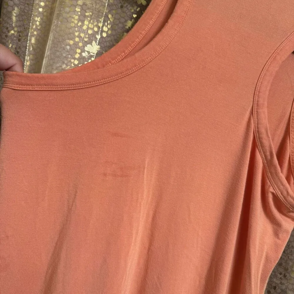 Volcom Stonelight Clay Peach Orangey Racerback Midi Maxi Dress Med Flawed - Image 8