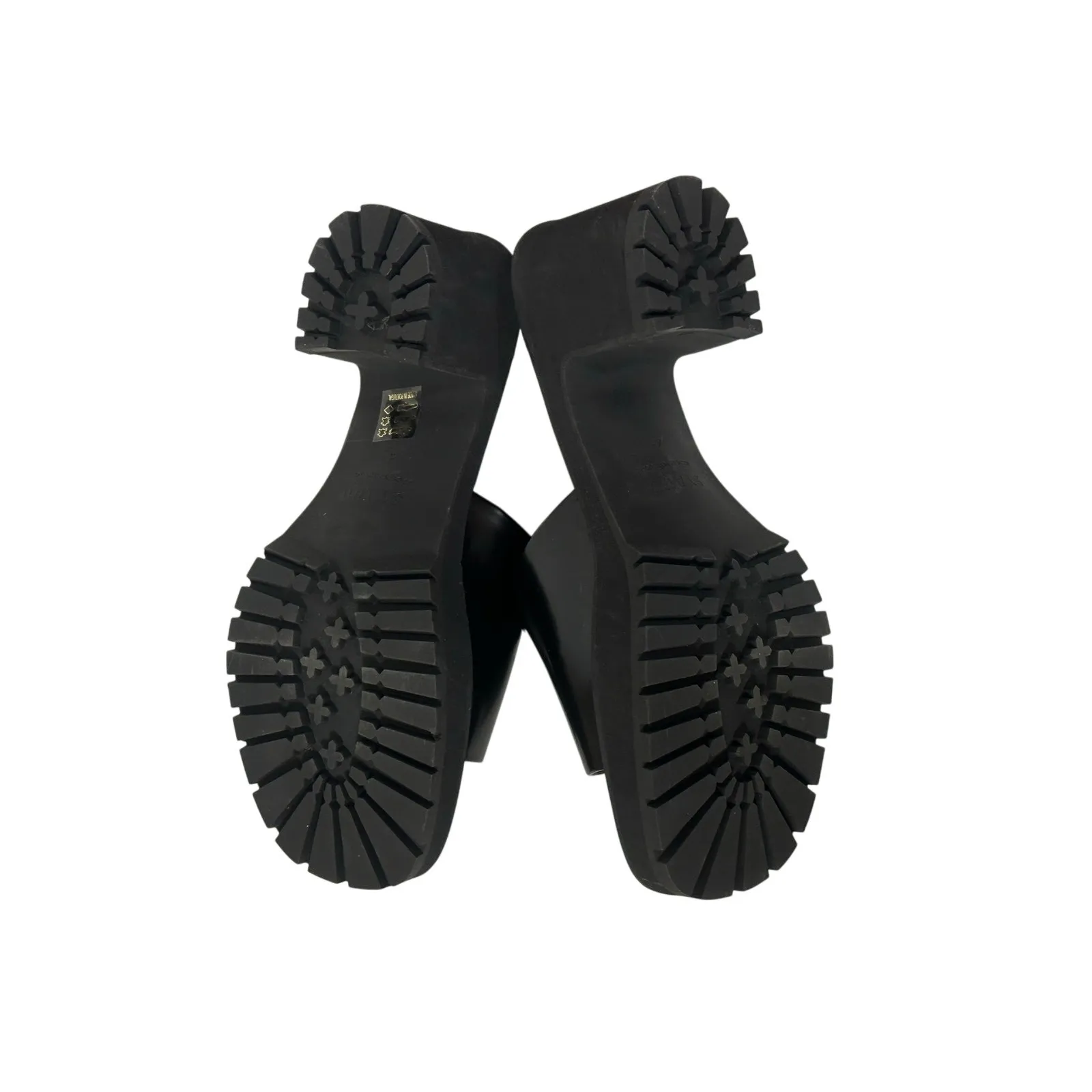 STAUD Sandals Black Leather Amber Platform Block Heel - Image 6